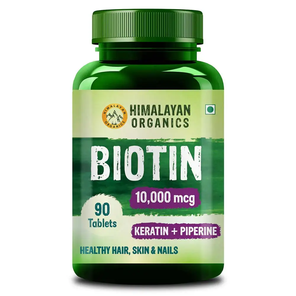 Himalayan Organics Biotin 1000 mcg - Keratin + Piperine,  90 tablet(s)  Unflavoured