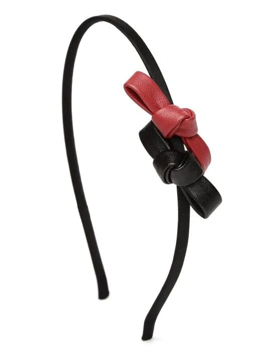 Toniq Black & Red Hairband With Bow Detail