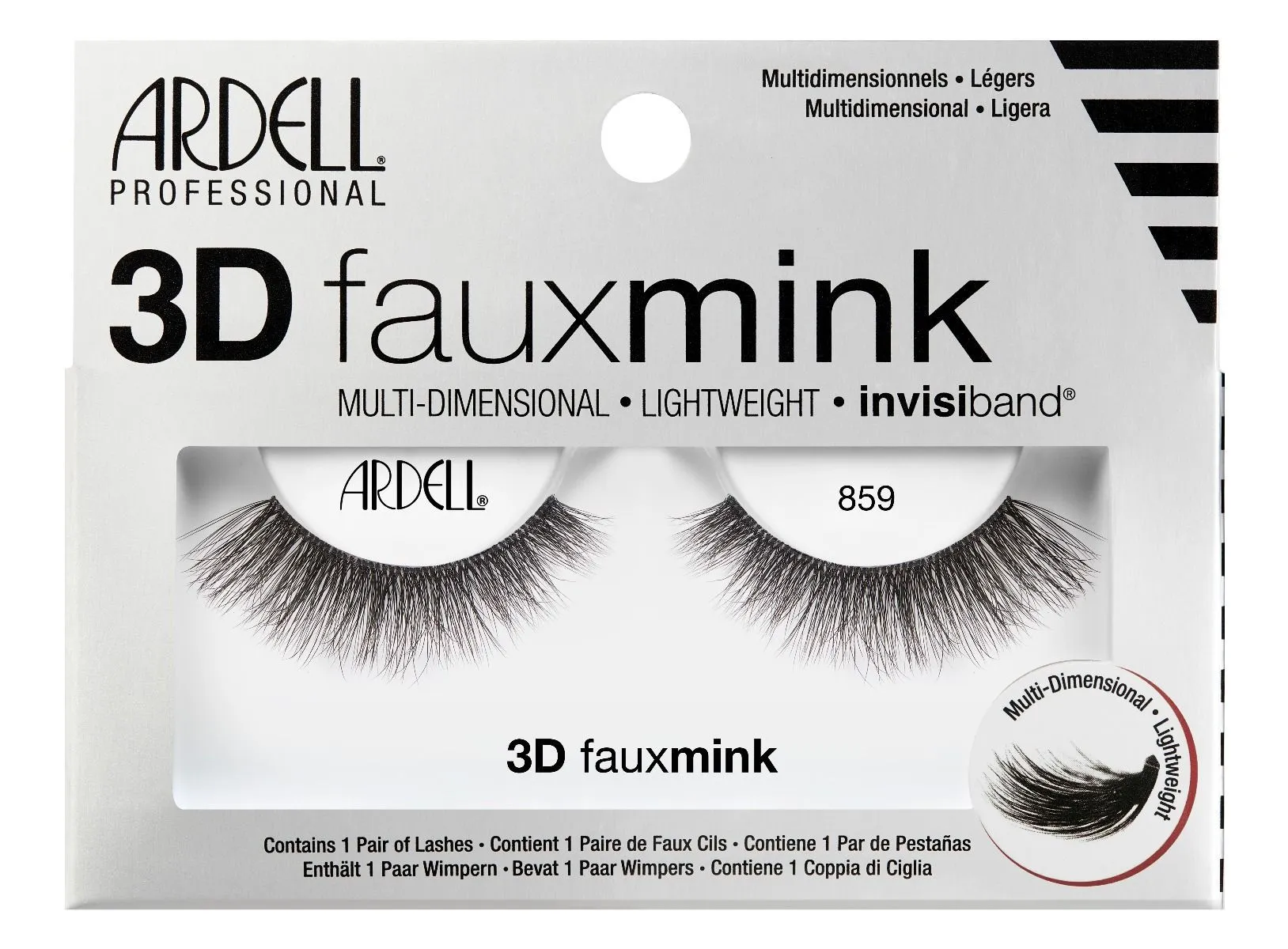 Ardell 3D Faux Mink Eyelash 859 Black - 70482