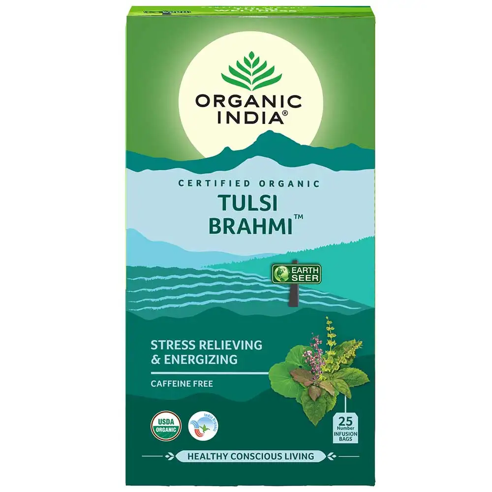 Organic India Tulsi Brahmi Tea,  Unflavoured  25 Piece(s)/Pack