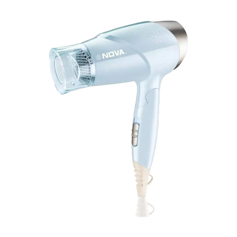 Nova NHP 8203 Premium 1400 Watts Hot & Cold Foldable Hair Dryer for Women (Blue)