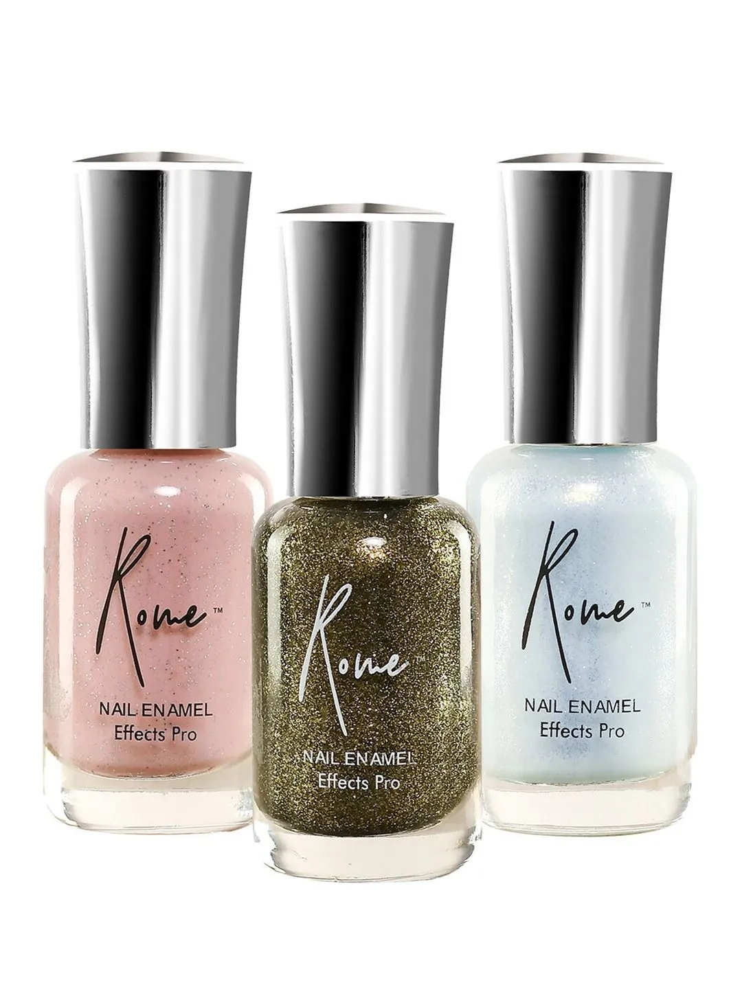 Rome Effects Pro Nail Enamel Set Of 3 (Dessert Rose+ Hawaii Ocean+ Champagne)