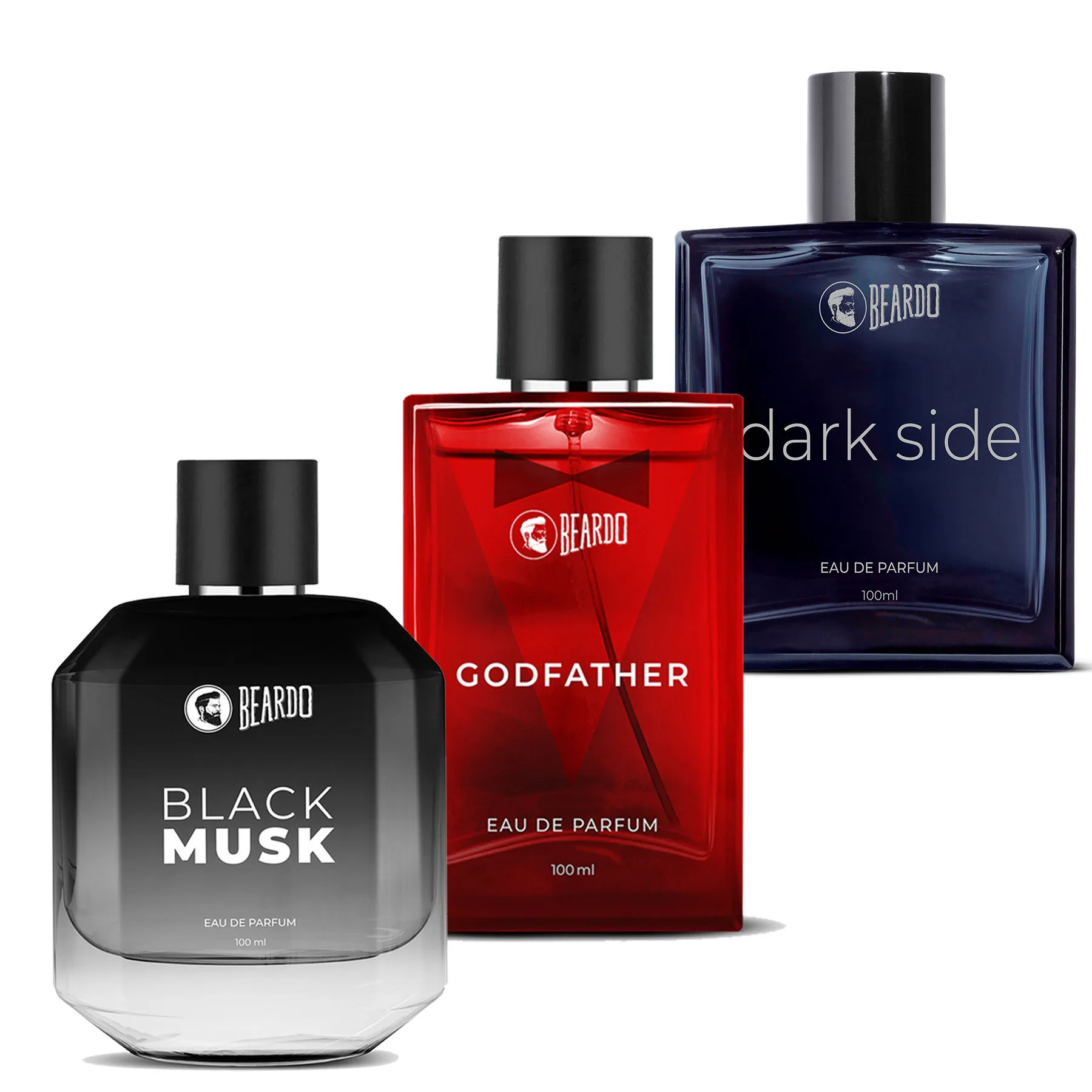 Beardo Black Musk, God Father and Dark Side EDP Perfume Set of 3 Pcs