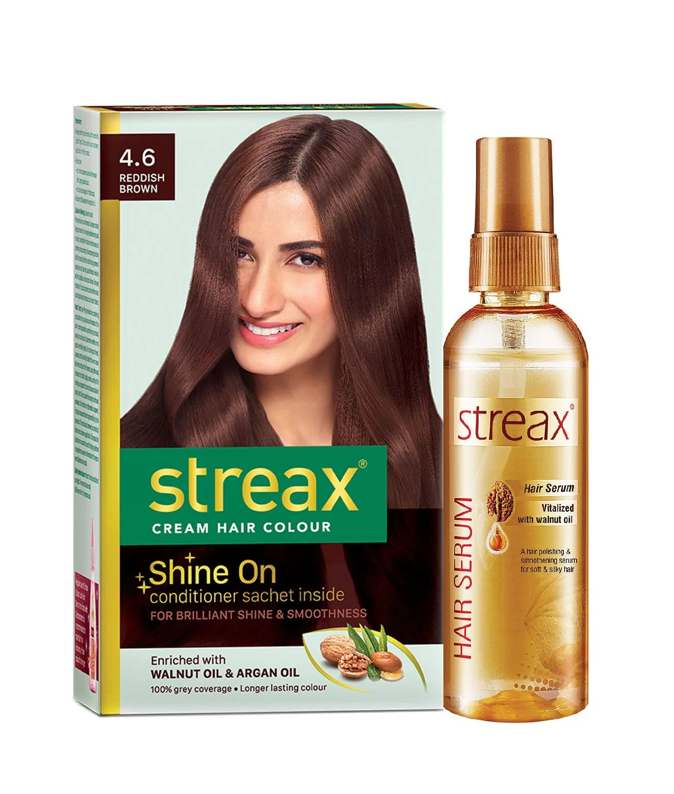 Streax Reg Colour Reddish Brown + Walnut Serum