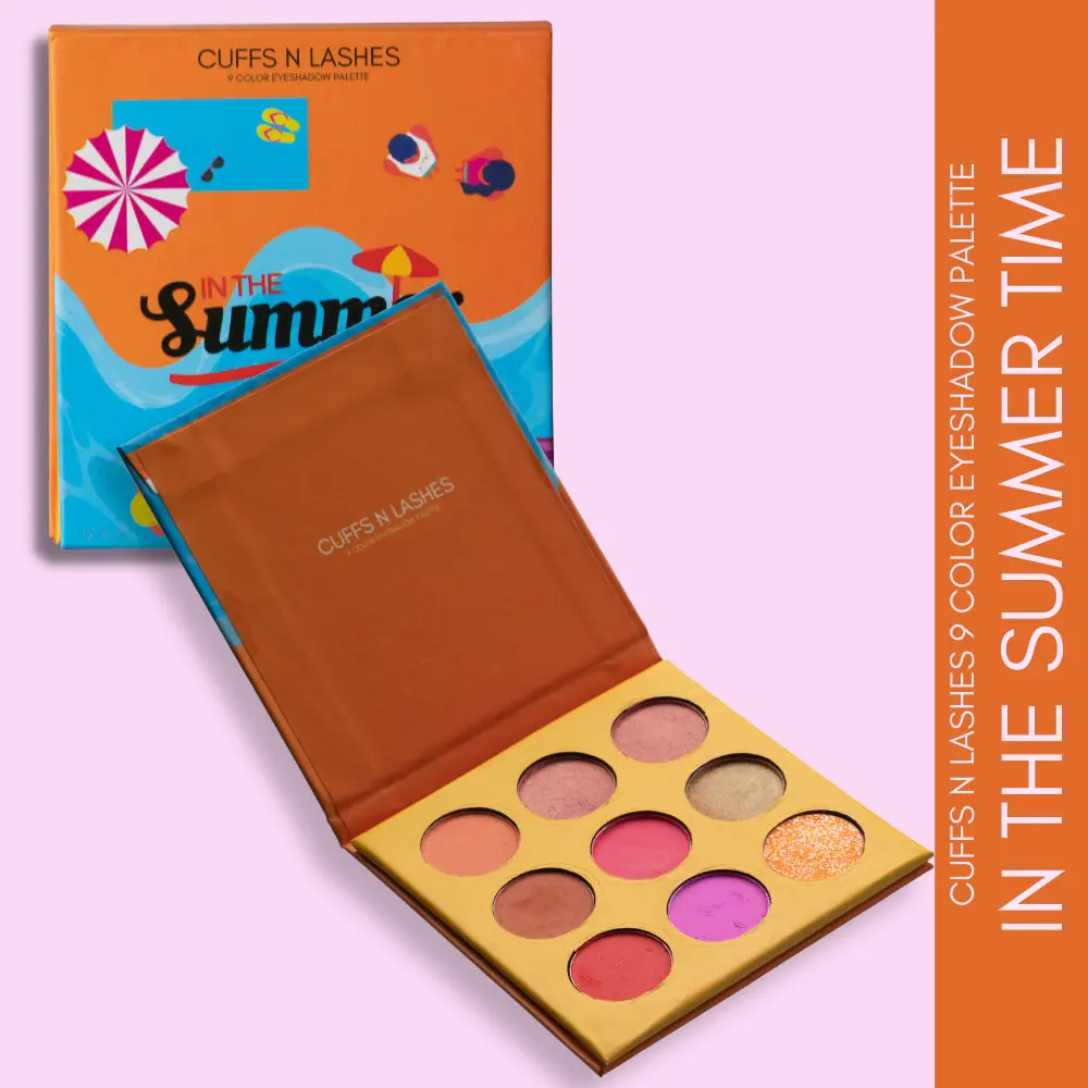 Cuffs N Lashes 9 Color Eyeshadow Palette, In The Summer Time