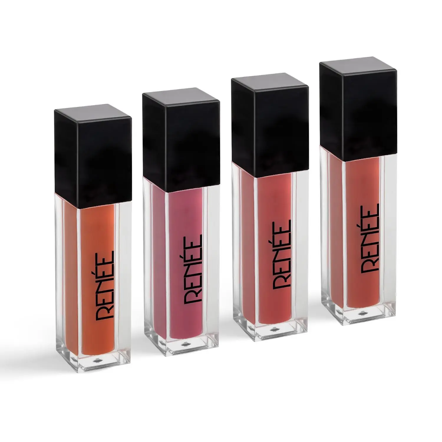 RENEE Stay With Me Minis Matte Liquid Lipsticks, 02 Nutty Nudes 2ml each