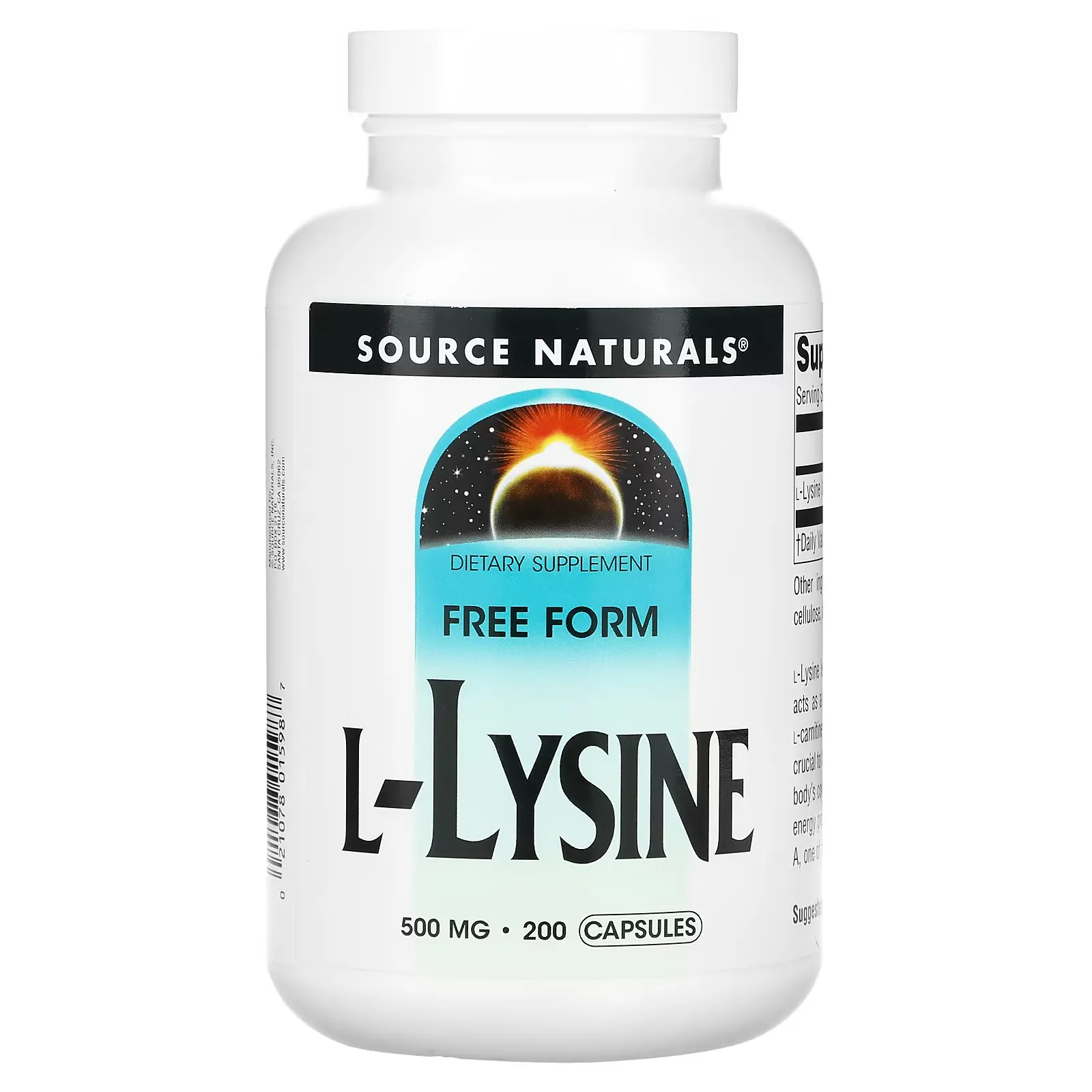 L-Lysine, 500 mg, 200 Capsules