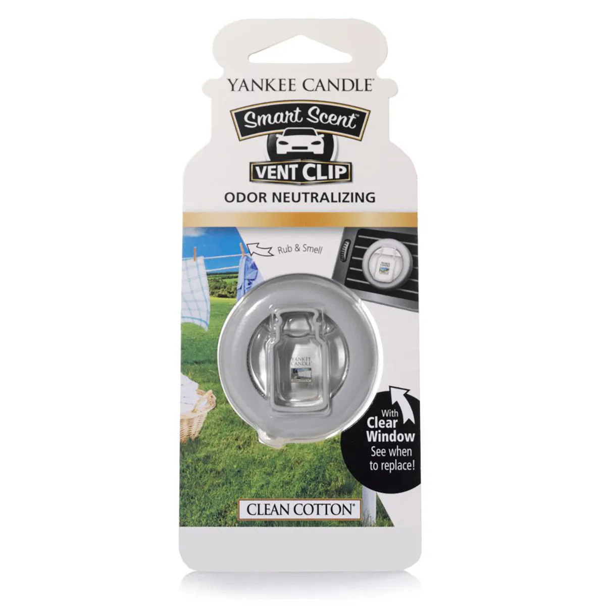 Yankee Candle Clean Cotton Smart Scent Vent Clip Air Freshener