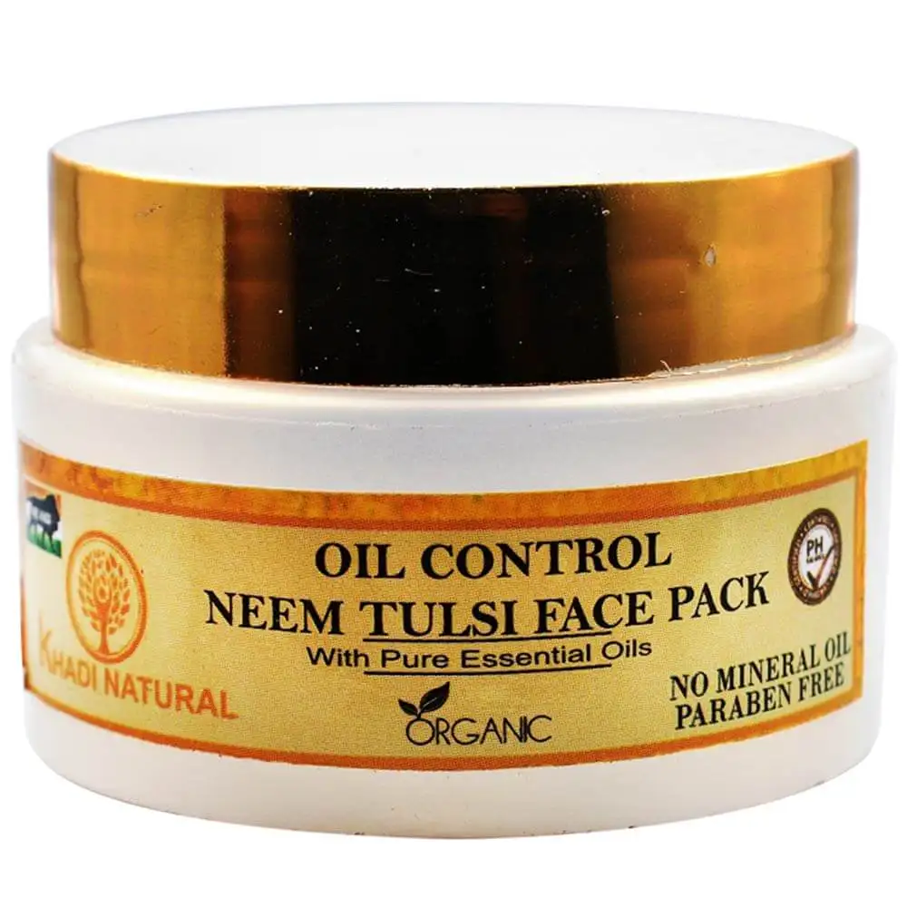 Khadi Natural Oil Control Neem and Tulsi Face Pack,  70 g  for All Skin Types