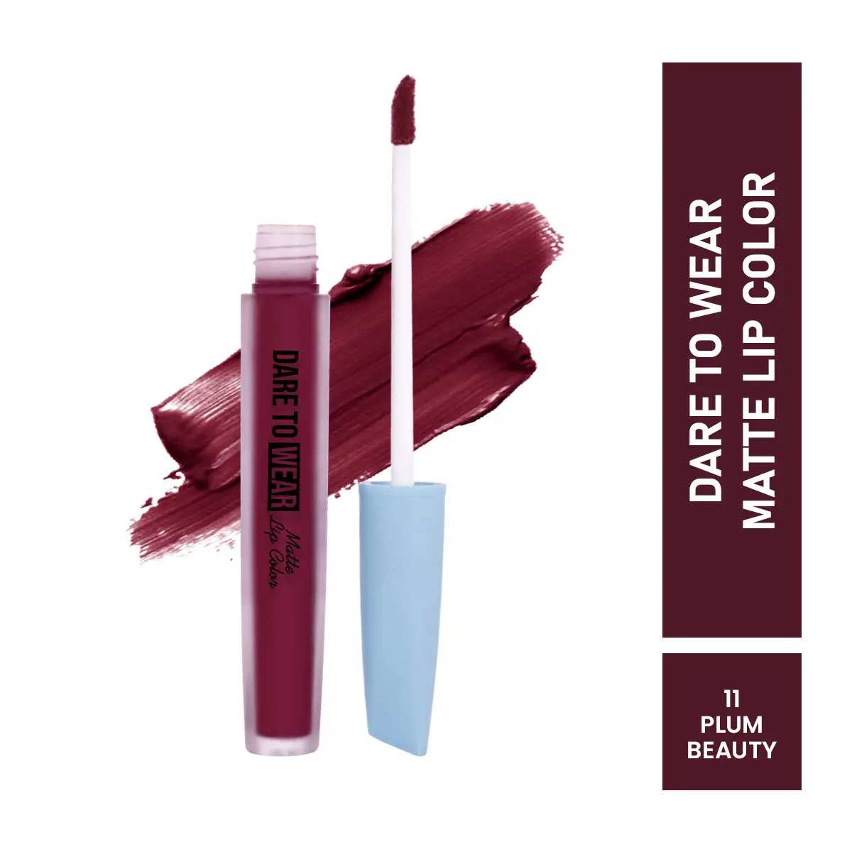 Mattlook Dare To Wear Matte Lip Color, Highly Pigmented, Smooth Application, Waterproof, Non Transfer & Long Lasting, Finish Matte, Plum Beauty (3.5ml)