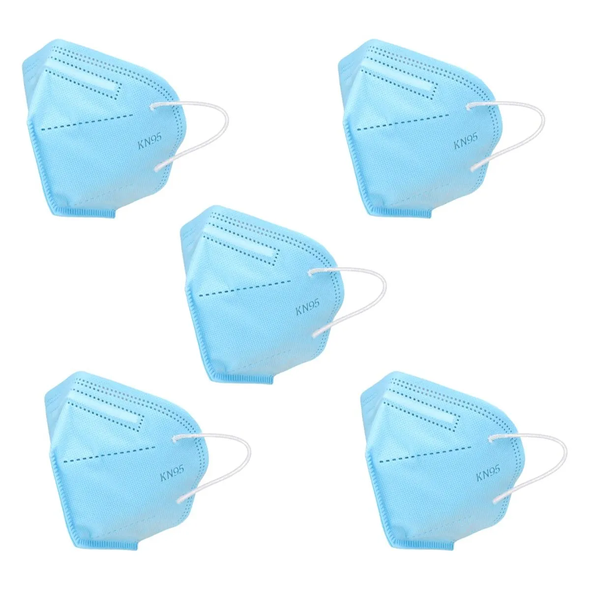 OOMPH Pack Of 5 Kn95/n95 Anti-pollution Reusable 5 Layer Mask- Blue