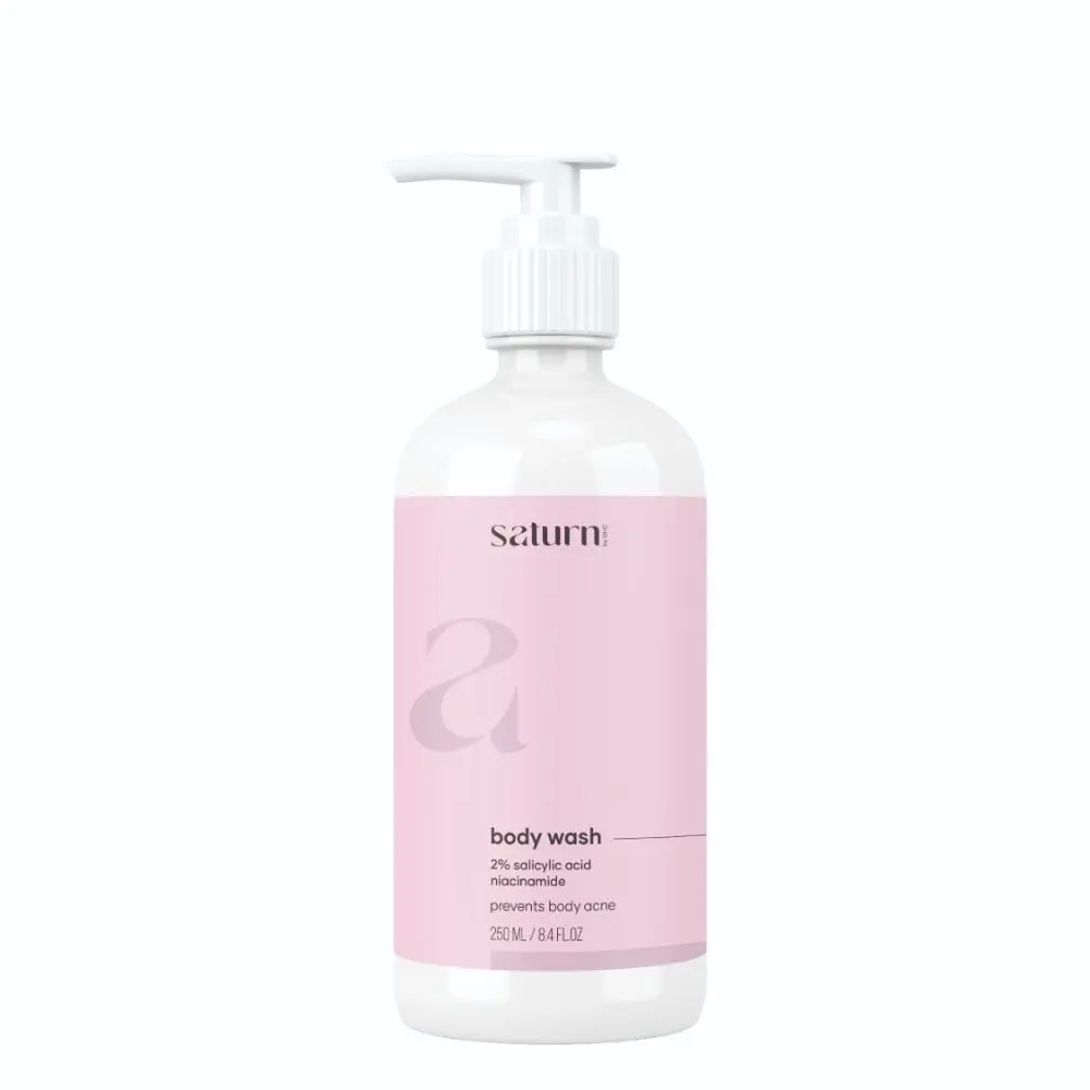 Saturn by GHC 2% Salicylic Acid Body Wash (250ml) with Niacinamide, Glycerin & Cucumber Extract | Gently Exfoliates & Deeply Nourishes (Pack of 1)