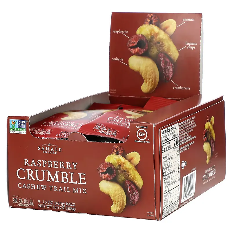 Raspberry Crumble Cashew Trail Mix, 9 Packs, 1.5 oz (42.5 g) Each