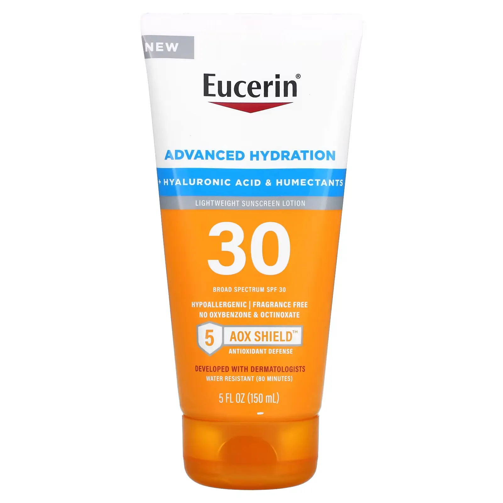 Advanced Hydration, Lightweight Sunscreen Lotion, SPF 30, Fragrance Free, 5 fl oz (150 ml)