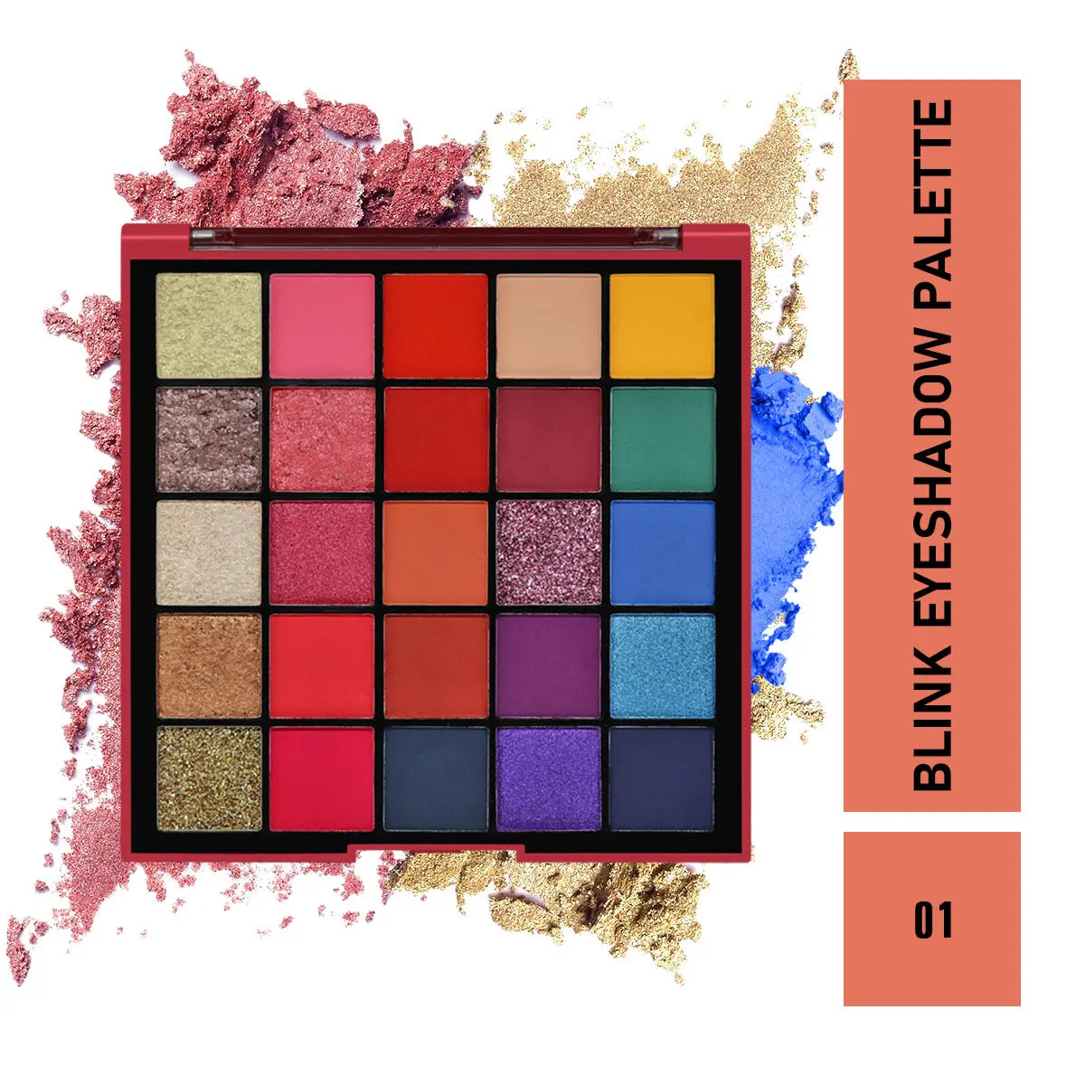 Mattlook 25 Colours Blink Eyeshadow Palette, Flawless Shades, Highly Pigmented Long Wearing Easily Blendable, Gift for Women, Multicolour- 01 (26g)