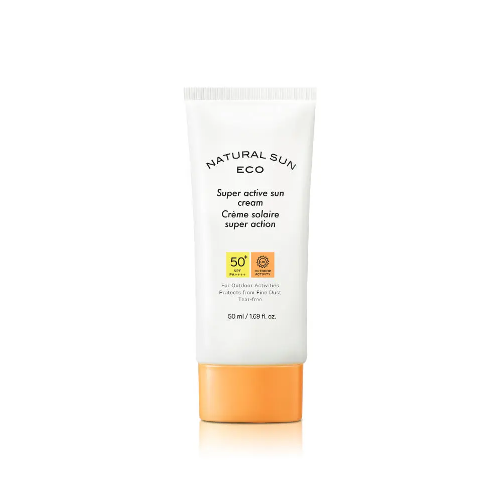 The Face Shop Natural Sun Eco Super Active Unisex Sun Cream Sunscreen with SPF 50+ PA +++ Protect From Fine Dust Sunscreen for Protection from UVA and UVB Rays, Blue Light & Digital Devices, 50ml