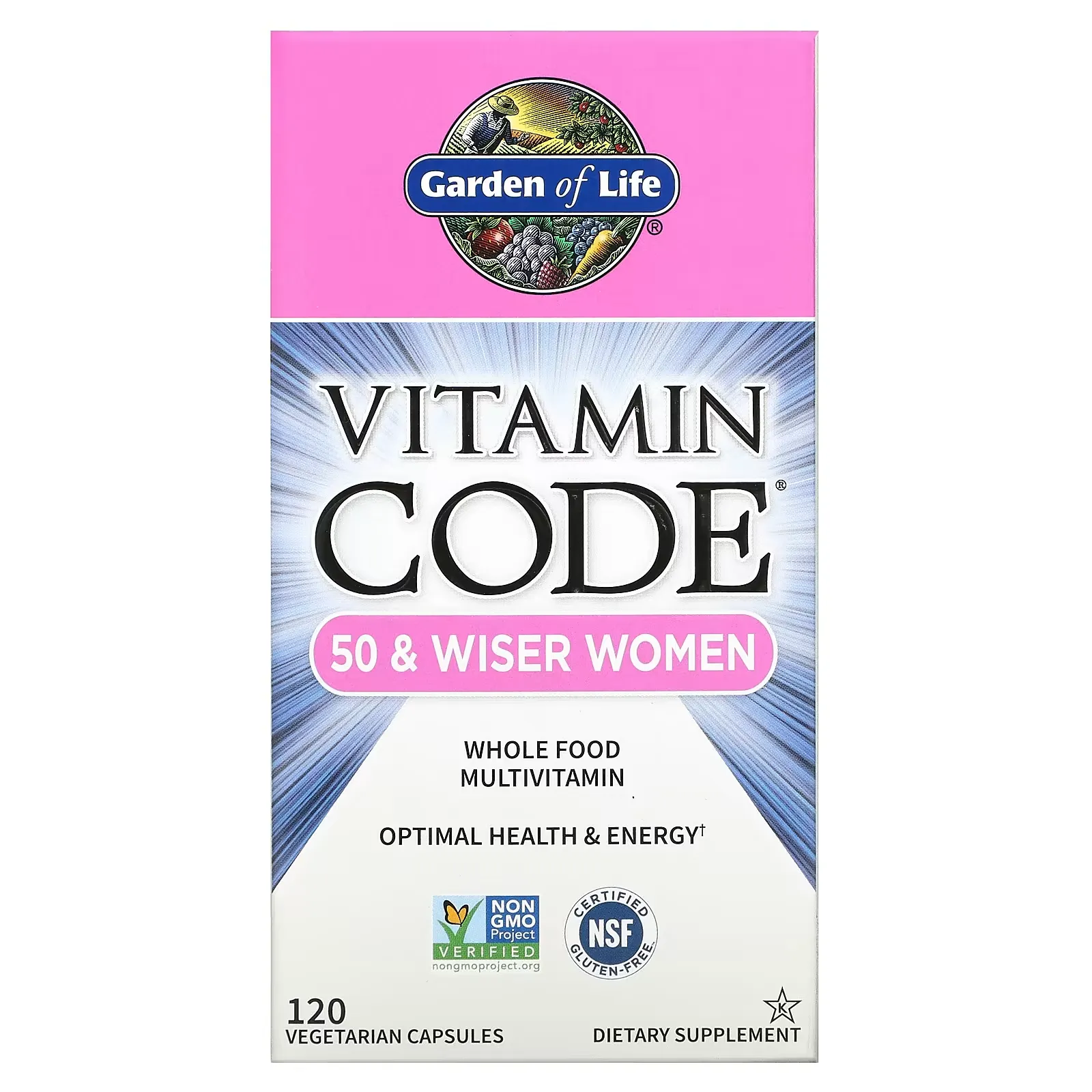 Vitamin Code, Whole Food Multivitamin for Women, 50 & Wiser, 120 Vegetarian Capsules