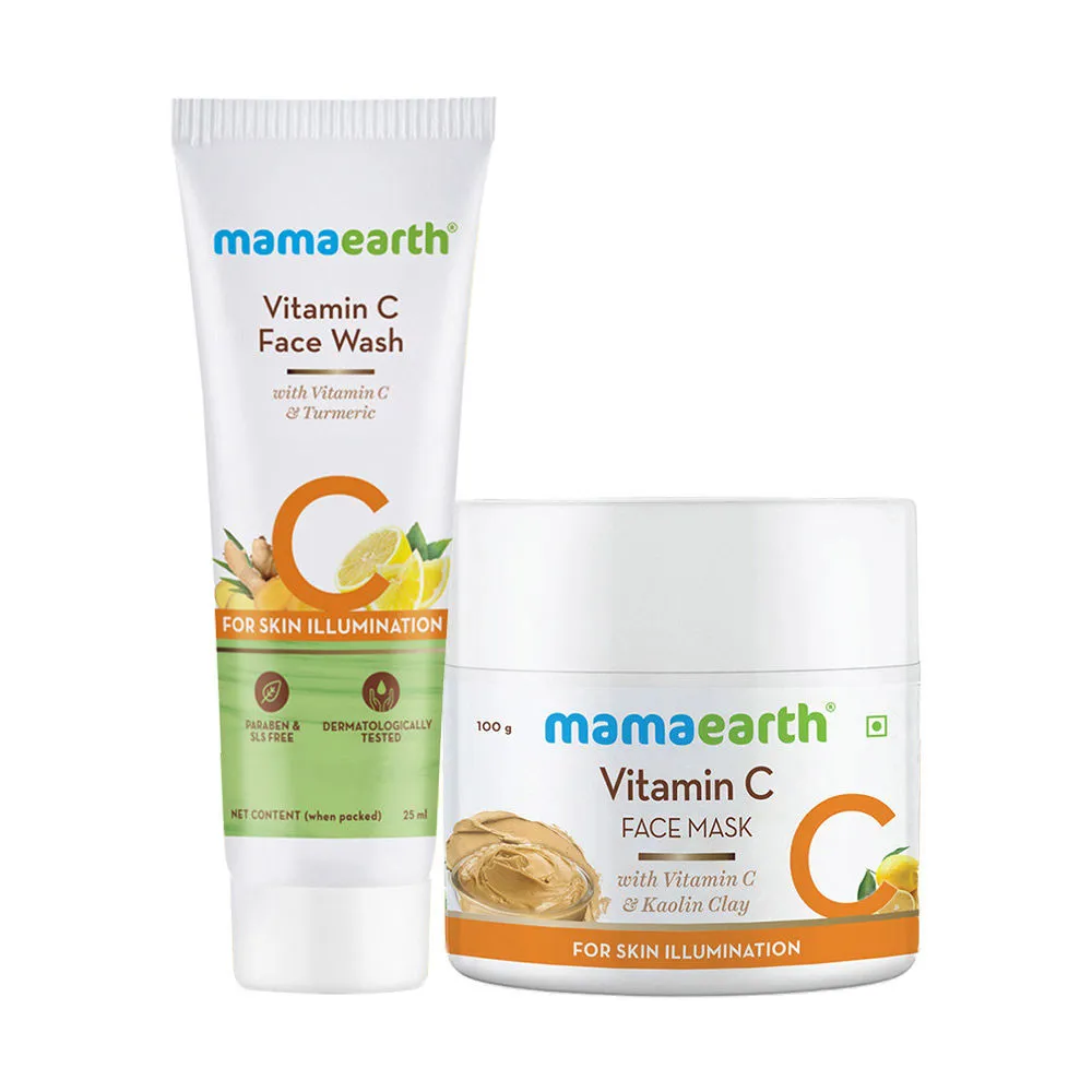 Mamaearth Vitamin C Glow Kit (facewash + Mask)