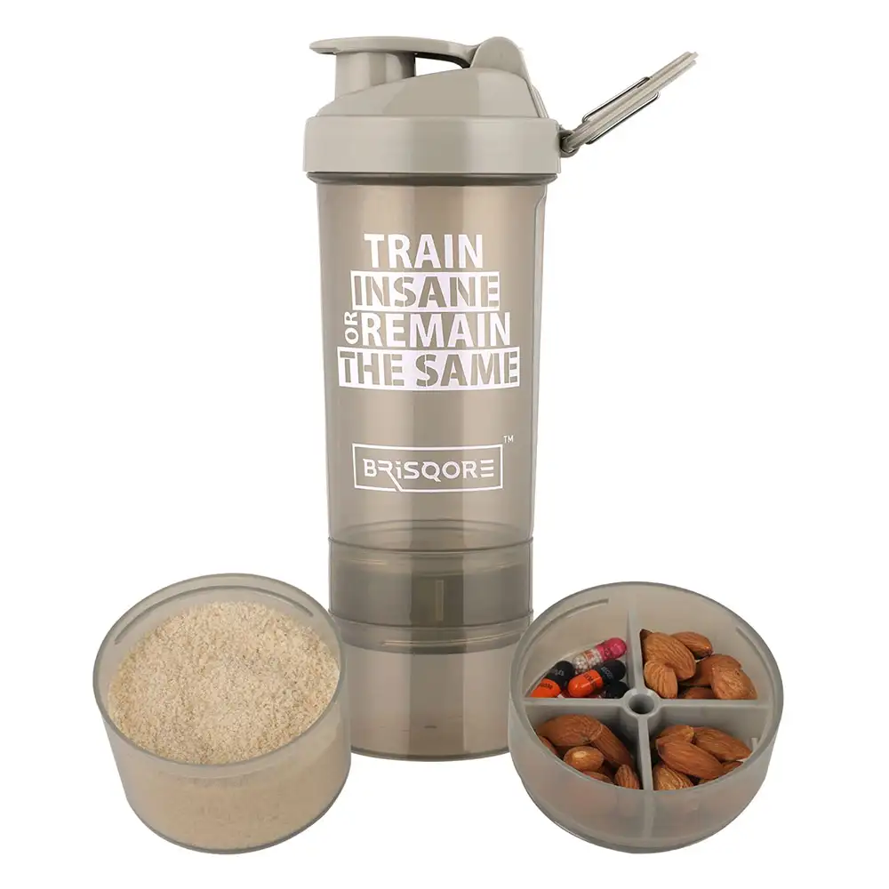 GHC 3-Compartment Shaker Bottle,  Grey  600 ml