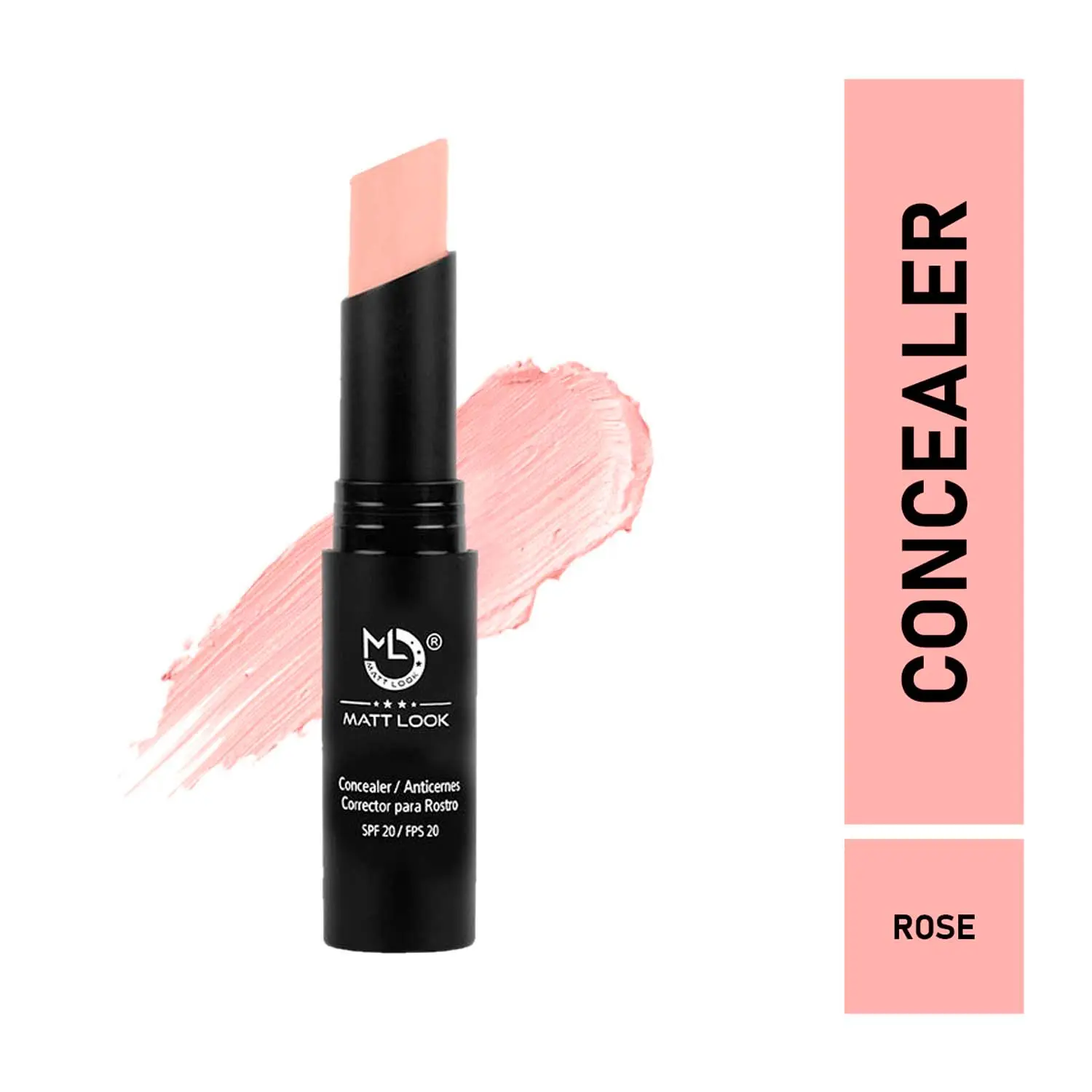 Matt look Concealer & Anticernes SPF-20/FPS-20, Rose (3.6gm)