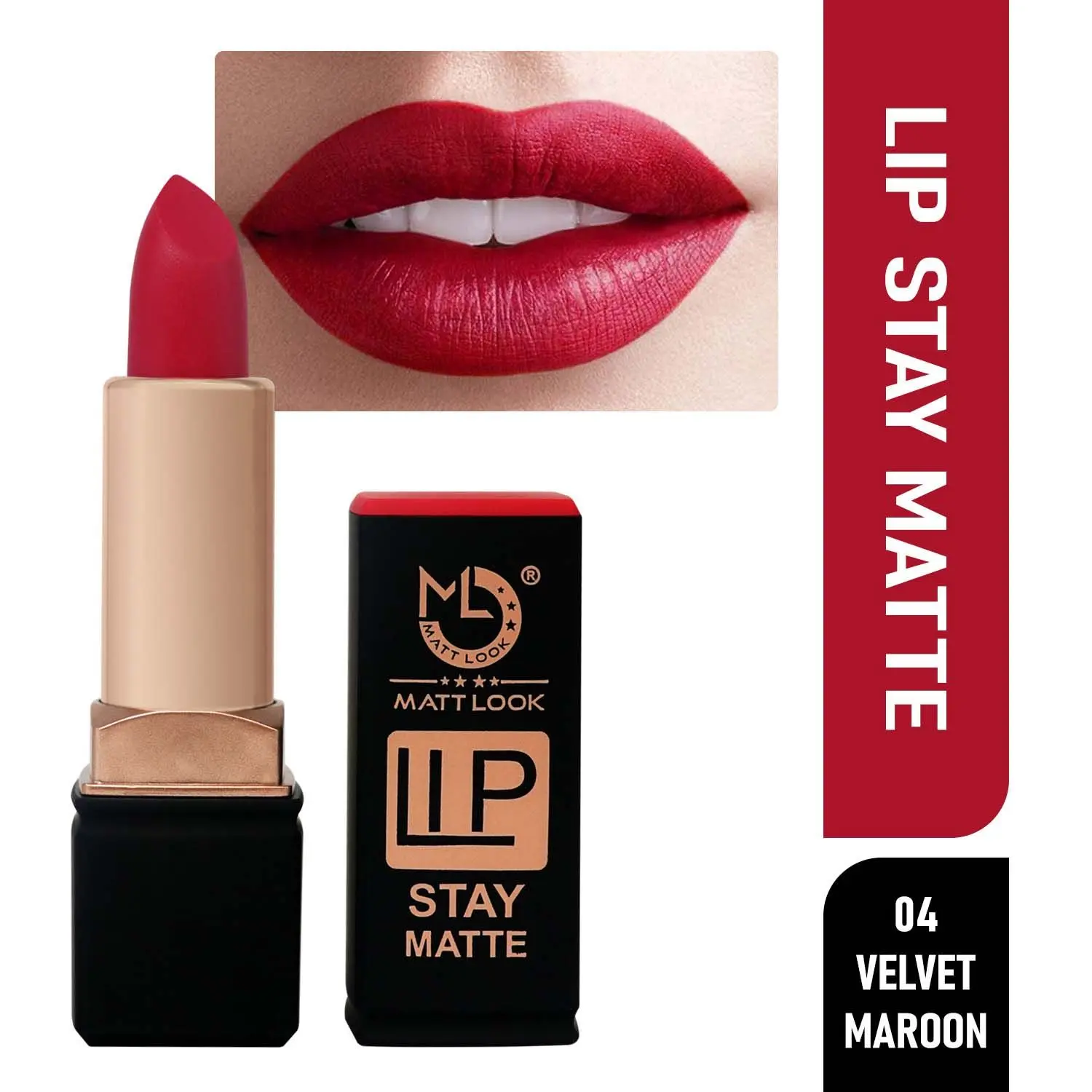 Mattlook Stay Matte Lipstick, Maroon (3.5 g)