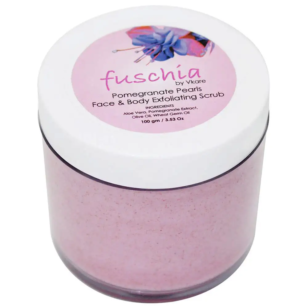 Fuschia Exfoliating Face and Body Scrub,  100 g  Pomegranate Pearls