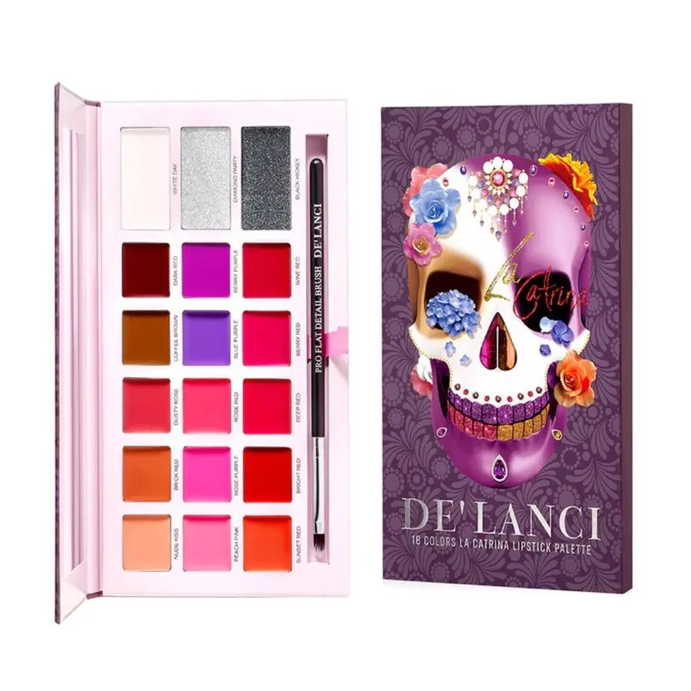 DE'LANCI 18 Colors La Catrina Lipstick Palette