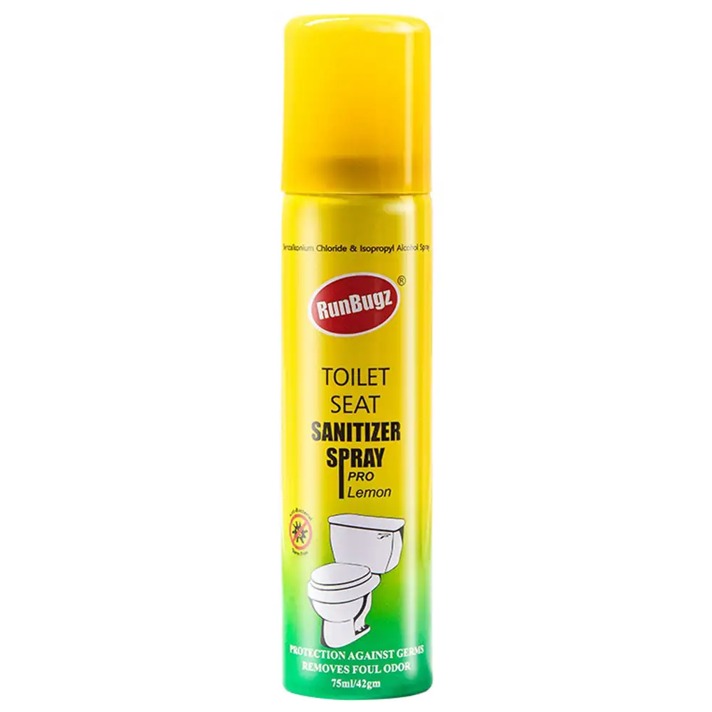 RunBugz Toilet Seat Sanitizer Spray,  Lemon  75 ml  Protection Against Germs