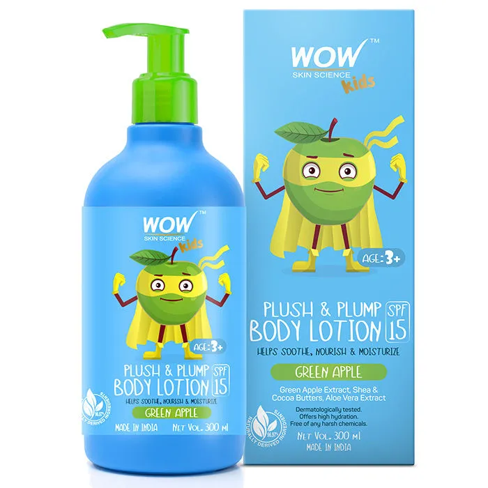 WOW Skin Science Kids Plush & Plump Body Lotion SPF 15 - Green Apple