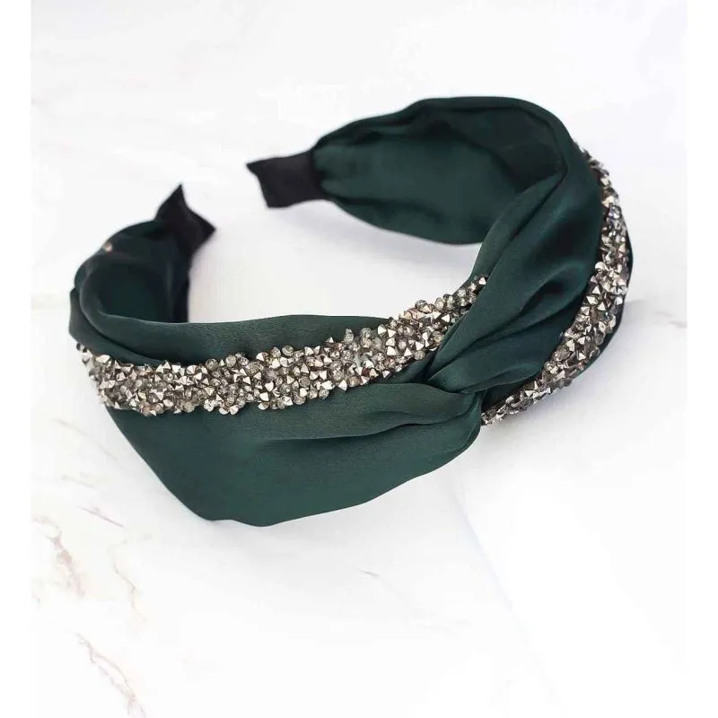 Bellofox Green Embellished Knot Detail Hairband