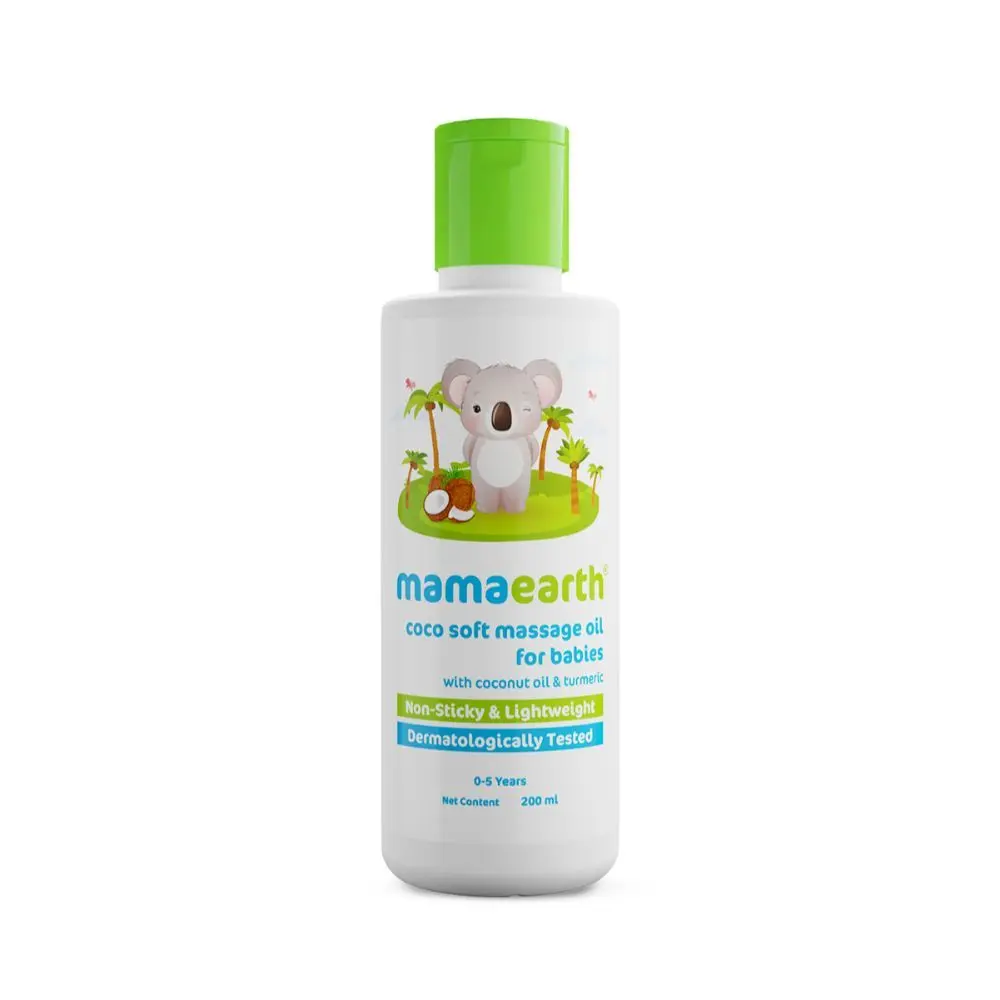 Mamaearth Coco Soft Massage Oil for new born , with Coconut & Turmeric Oil - (200 ml)