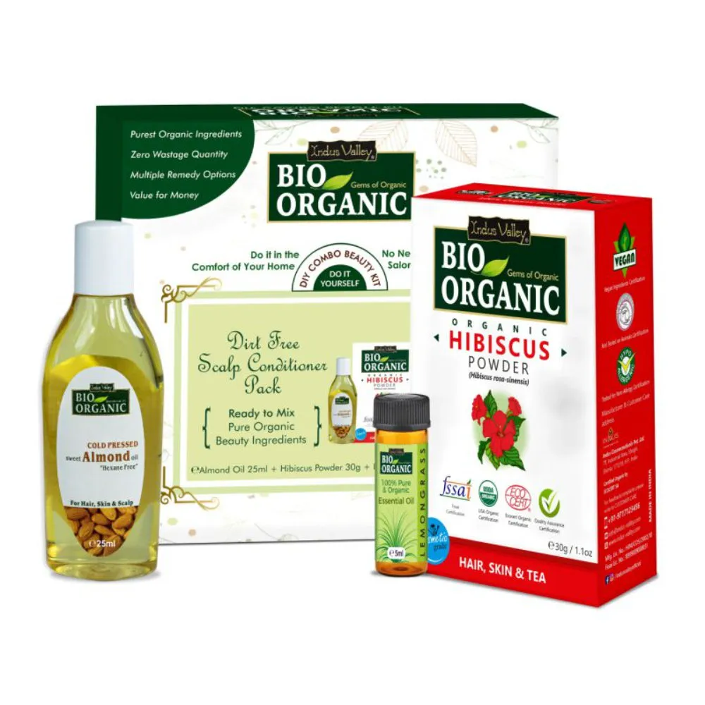 Indus Valley Bio Organic Dirt Free Scalp Conditioner Gift Pack Diy Kit