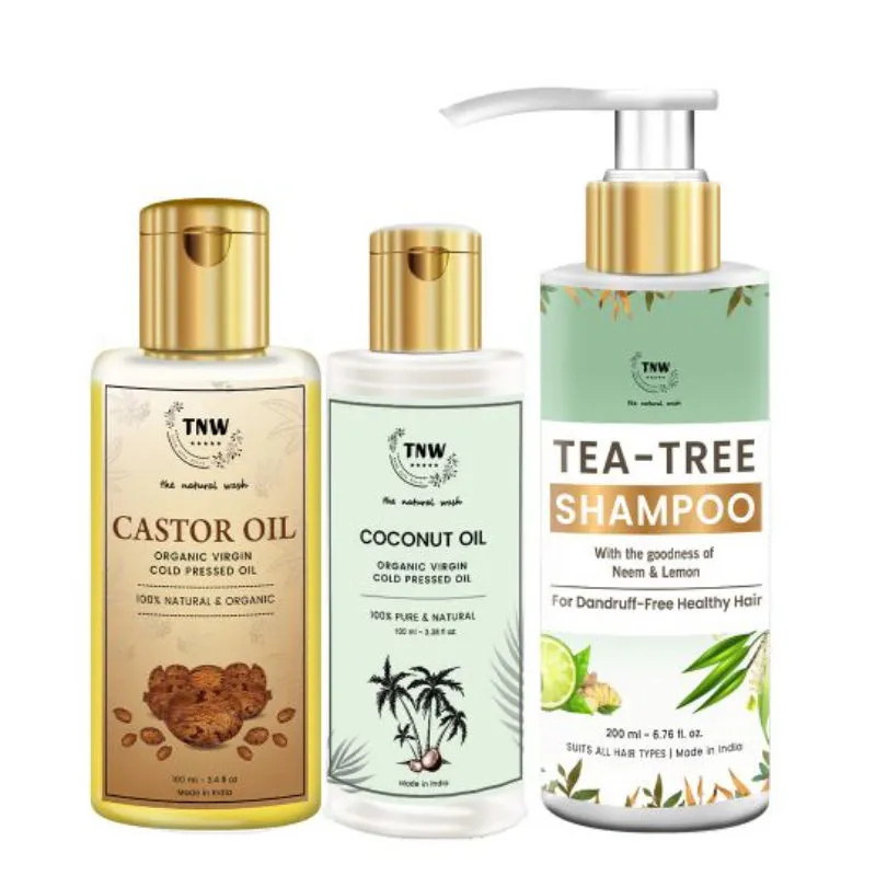 TNW The Natural Wash Castor Oil + Coconut Oil + Tea Tree Shampoo