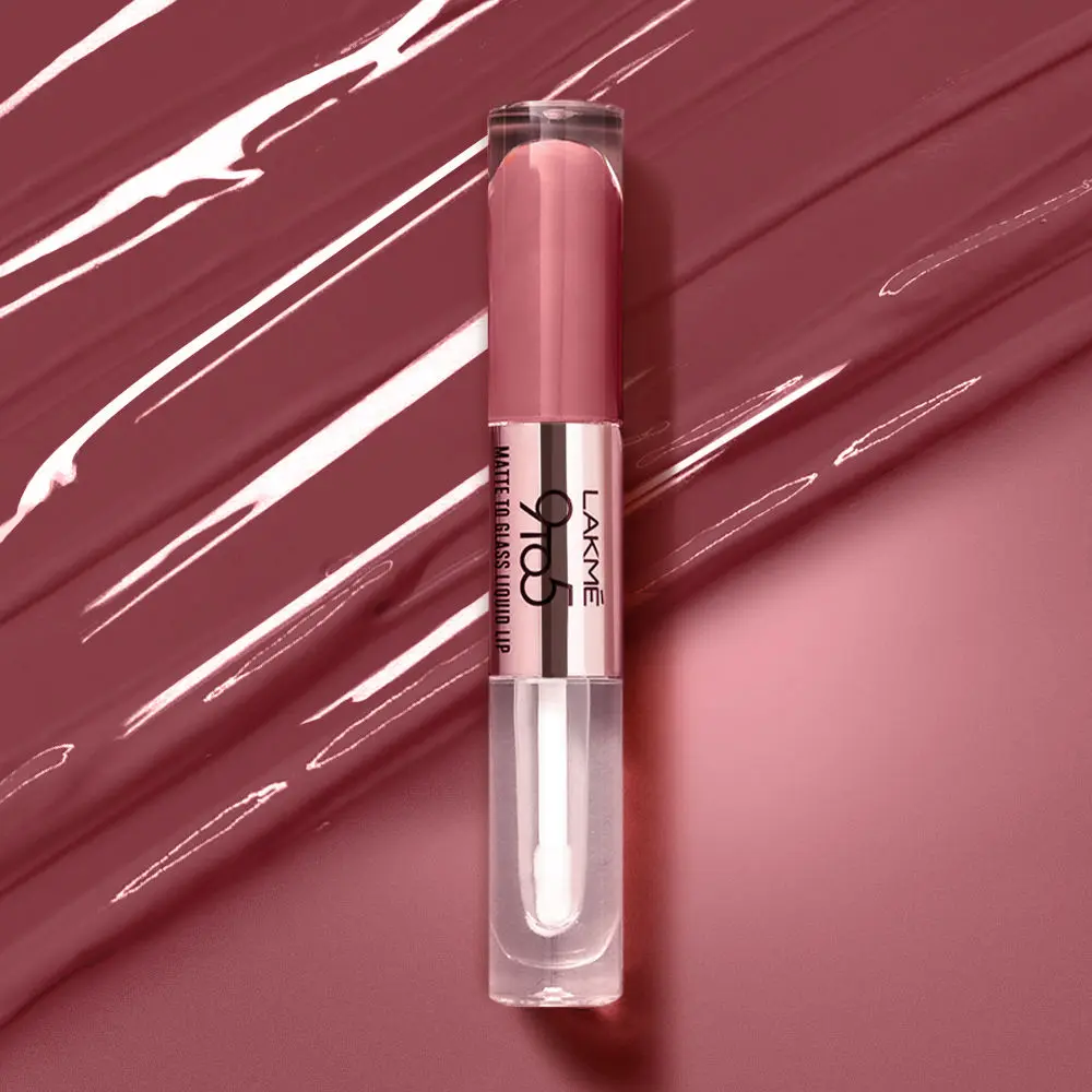 Lakme 9 to 5 Matte to Glass Liquid Lip - Sweet Praline, 7.6 ml