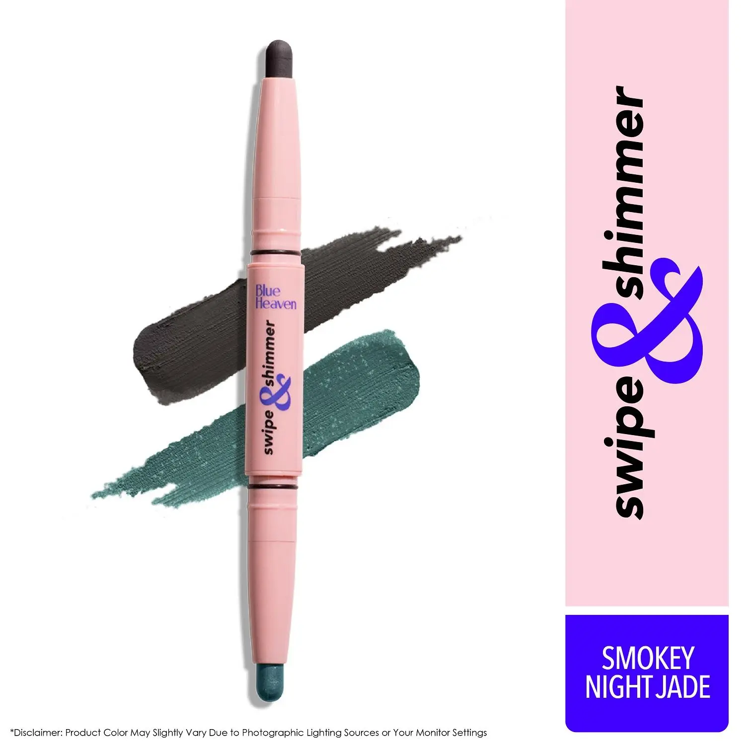 Blue Heaven Swipe & Shimmer Long Lasting Non Transfer Eyeshadow Stick | Matte & Matallic Shades , Smoky Night Jade (3 g)