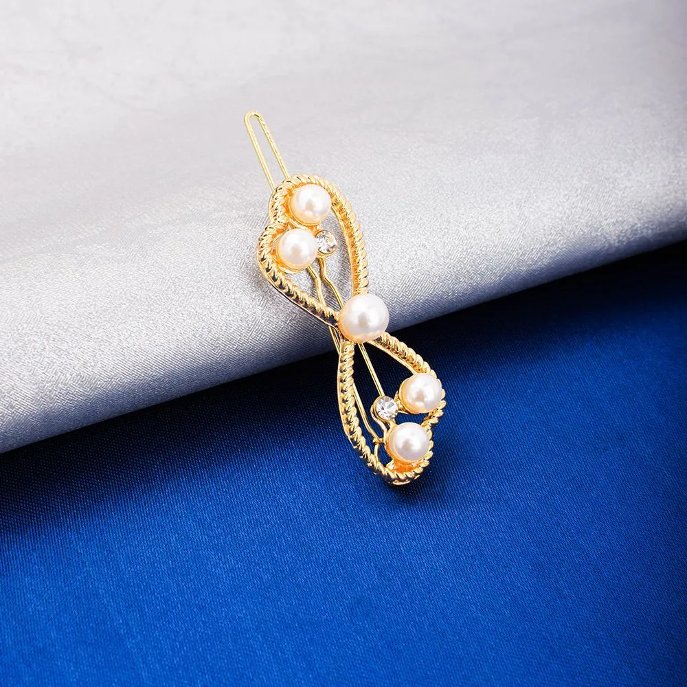 Ferosh Norah Golden Pearl Bow Hair Pin