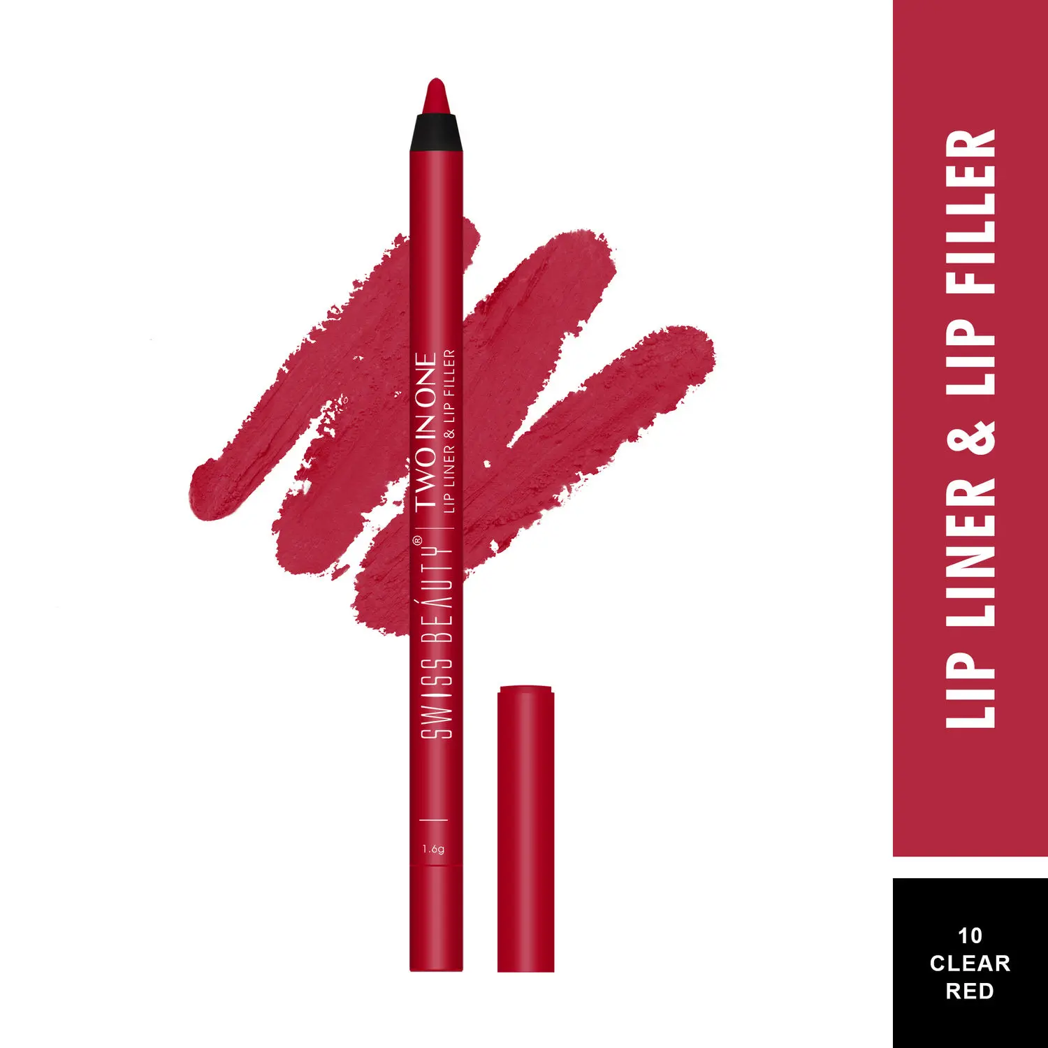 Swiss Beauty Two in One Lip Liner & Lip Filler Clear Red 10