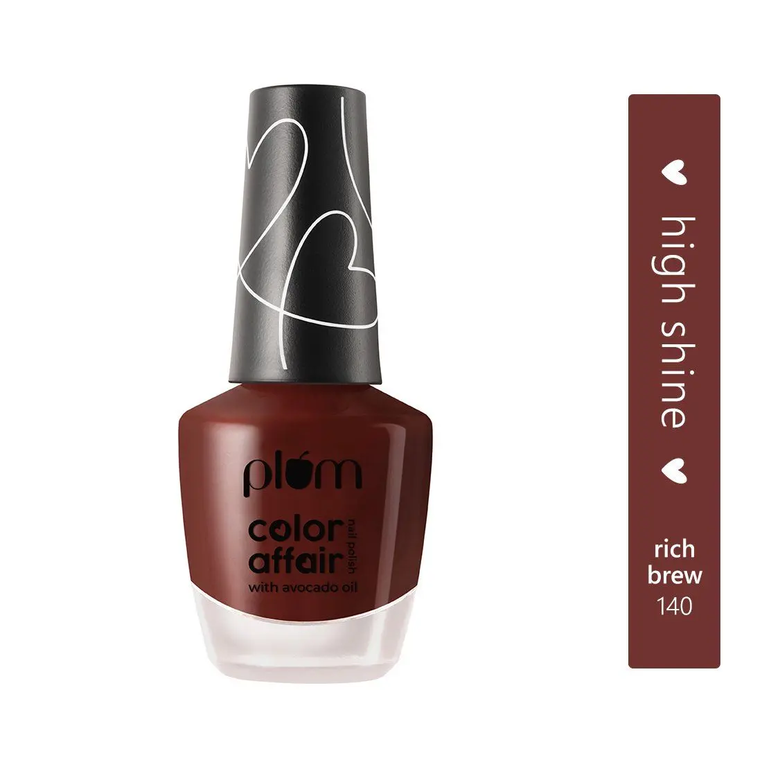 Plum Color Affair Nail Polish - Rich Brew - 140 | 7-Free Formula | High Shine & Plump Finish | 100% Vegan & Cruelty Free