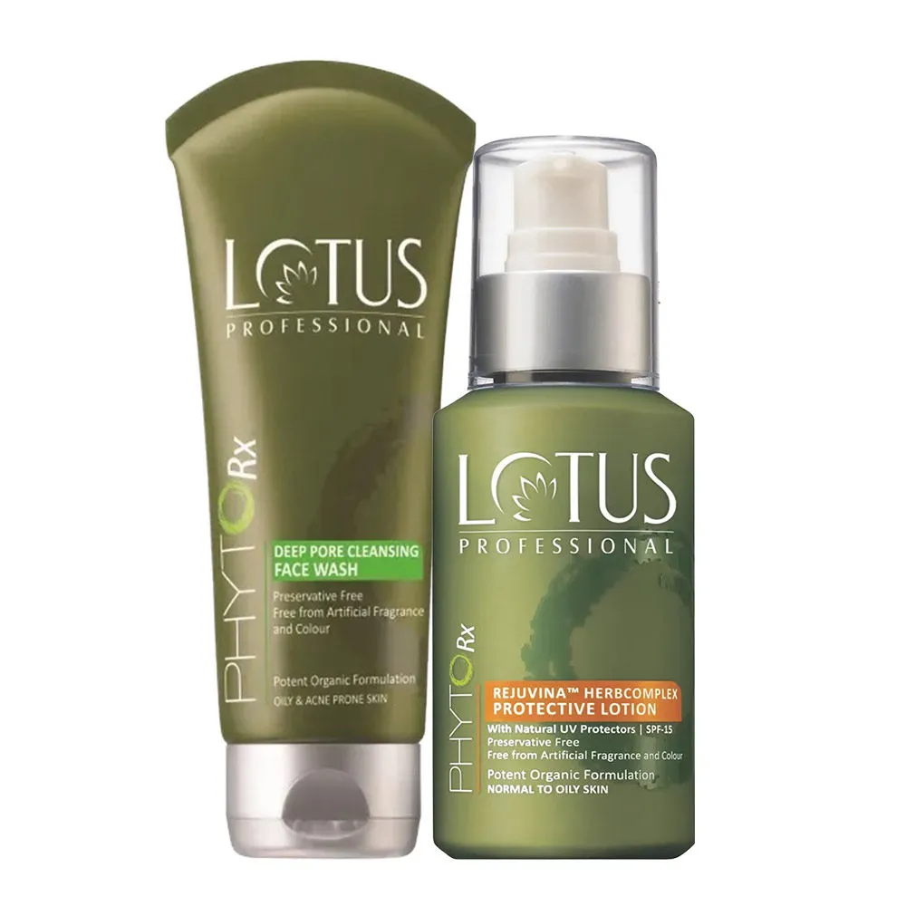 Lotus Herbals Phytorx Lotion & Deep Pore Cleansing Face Wash Combo