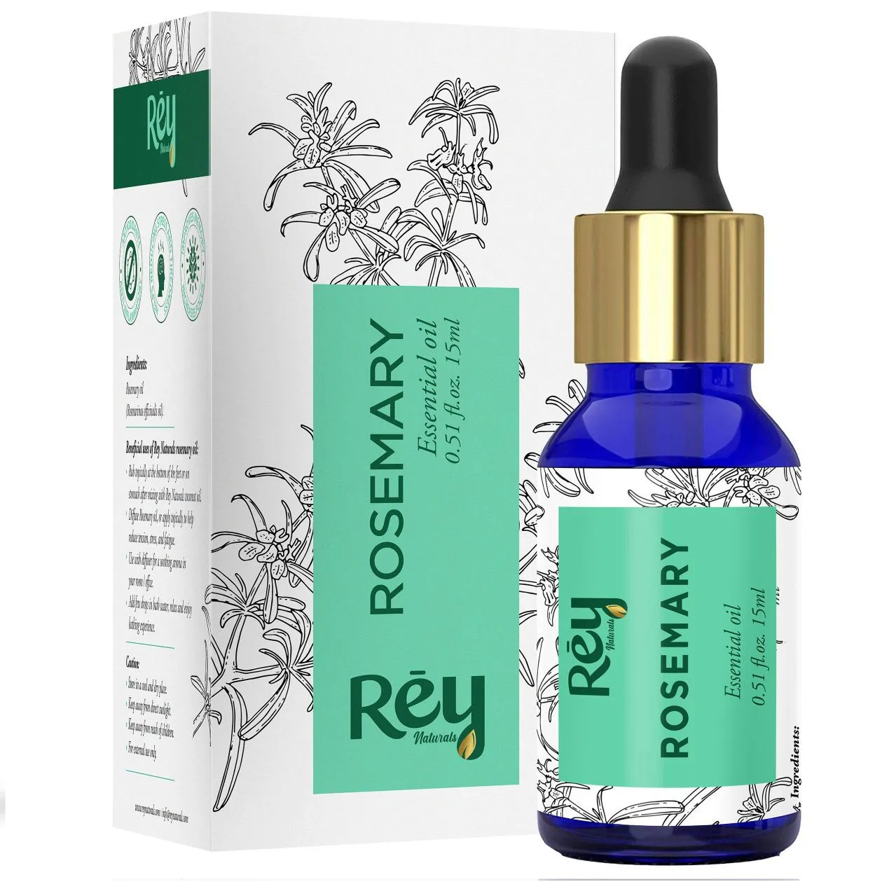 Rey Naturals Rosemary Essential Oil