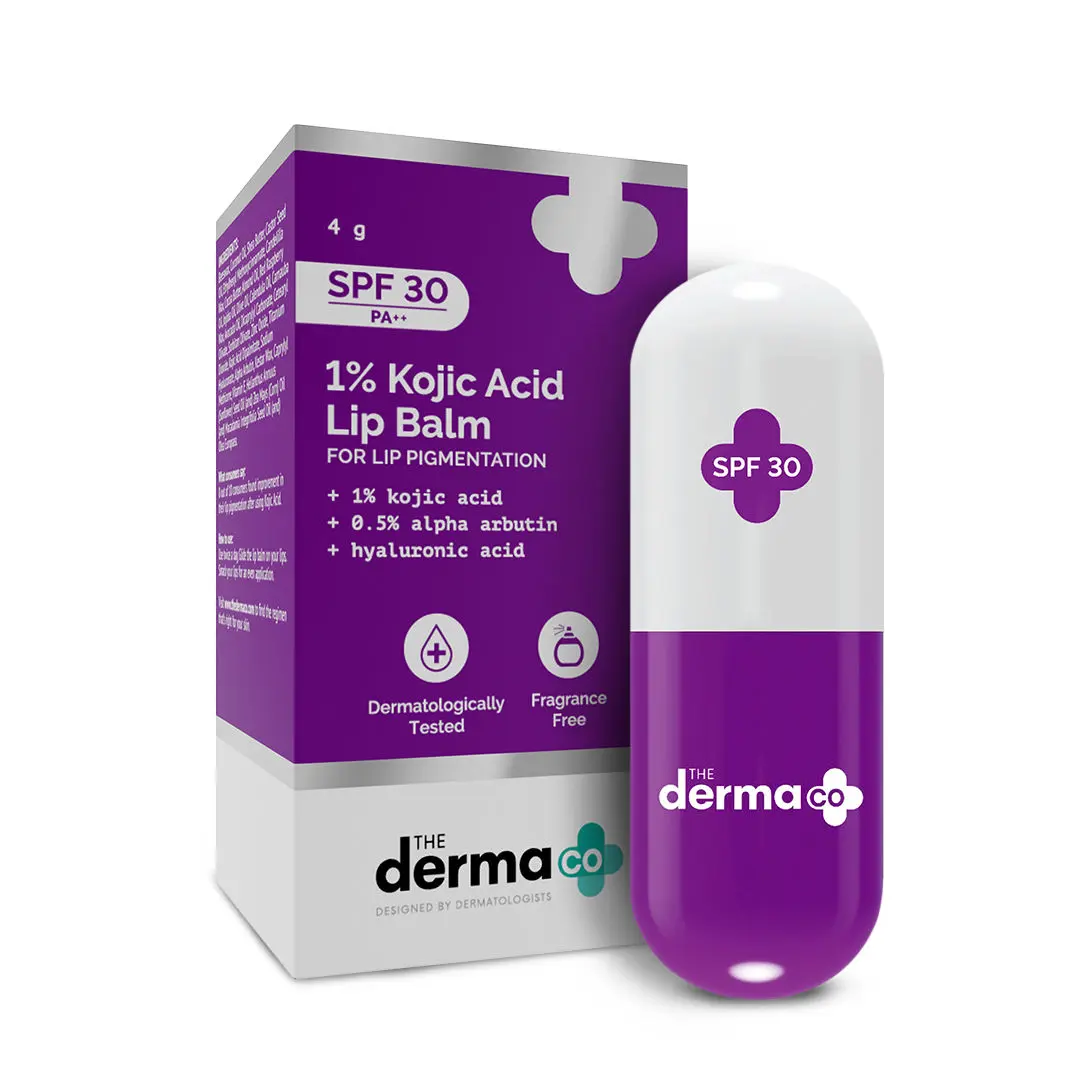 The Derma co. 1% Kojic Acid Lip Balm With Alpha Arbutin & Hyaluronic Acid - 4g