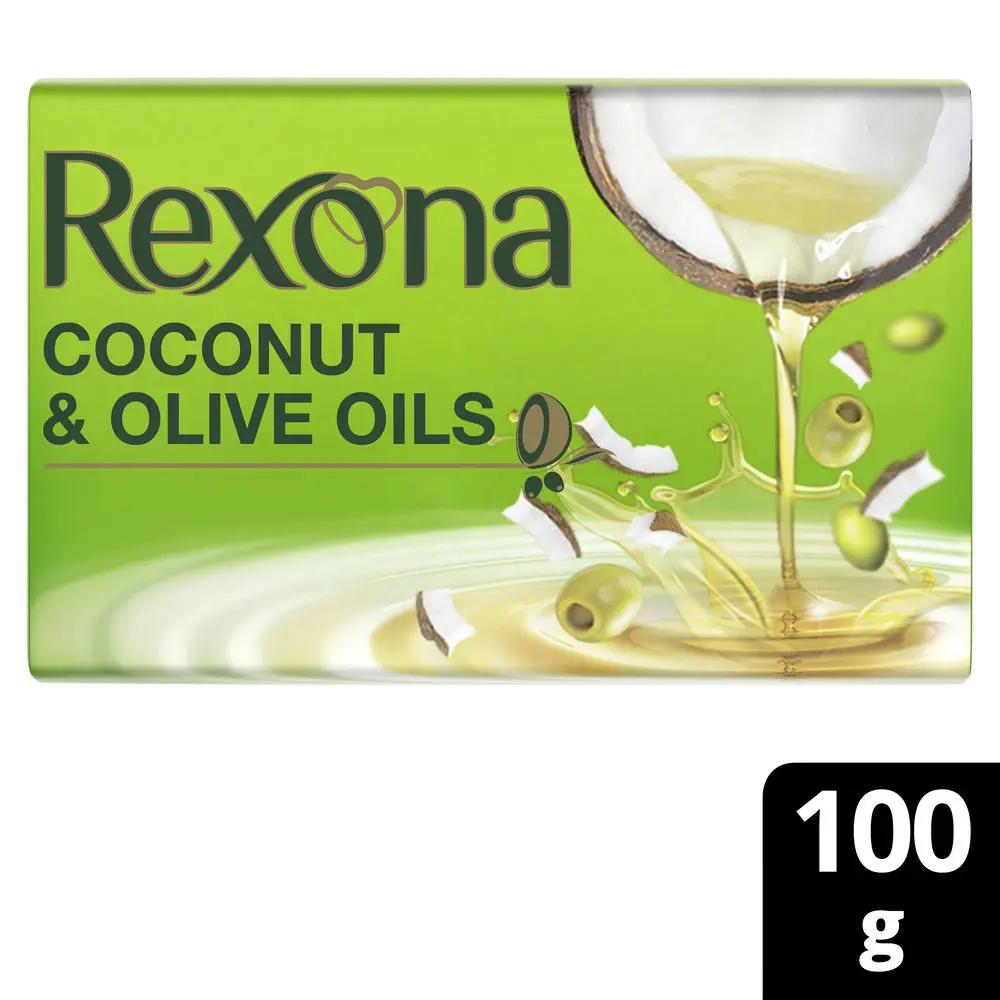 Rexona Coconut and Olive Oil Soap For Silky Smooth Skin, 100 g