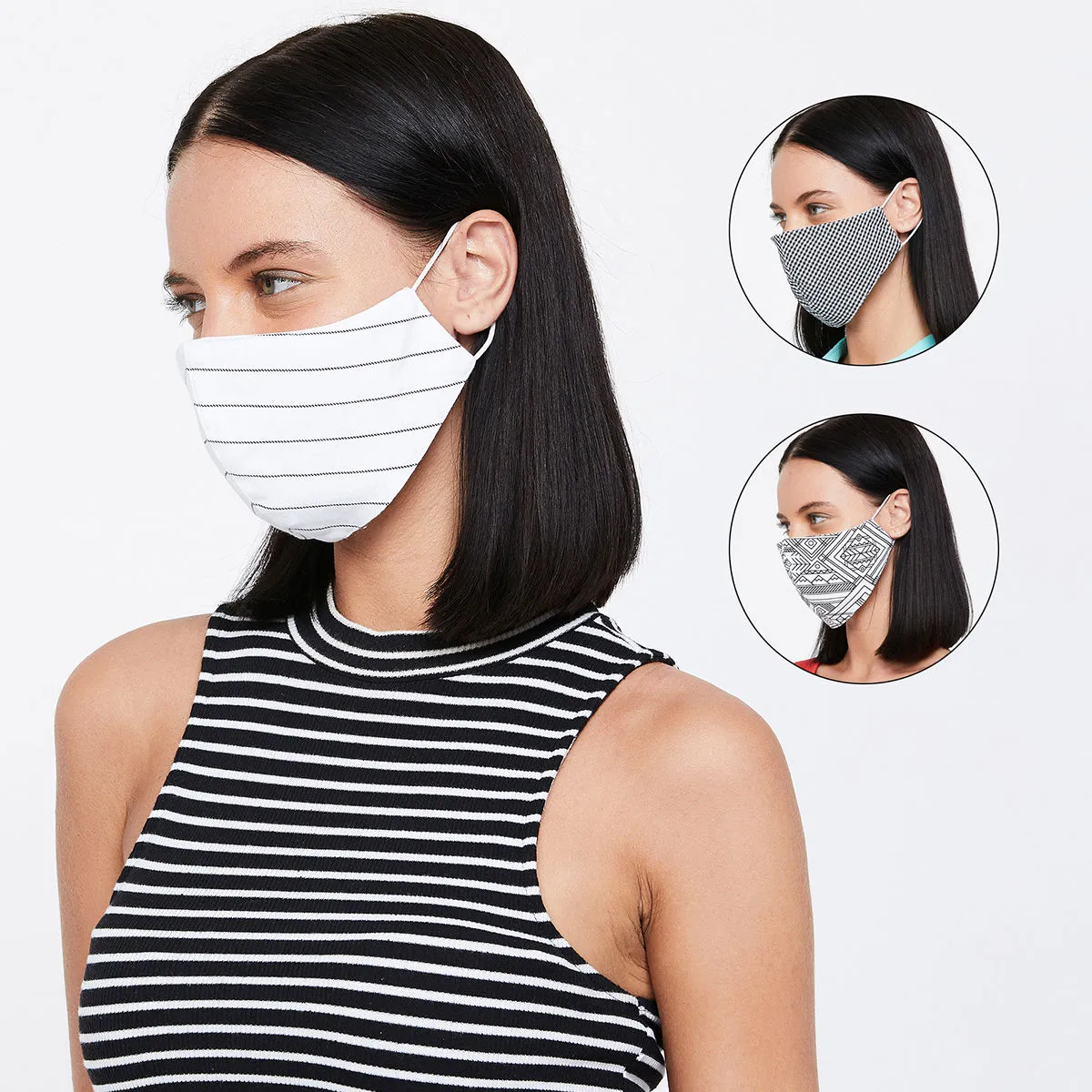 Toniq 100% Cotton Resuable Washable Adult Graphic Mask ( Set Of 3 )