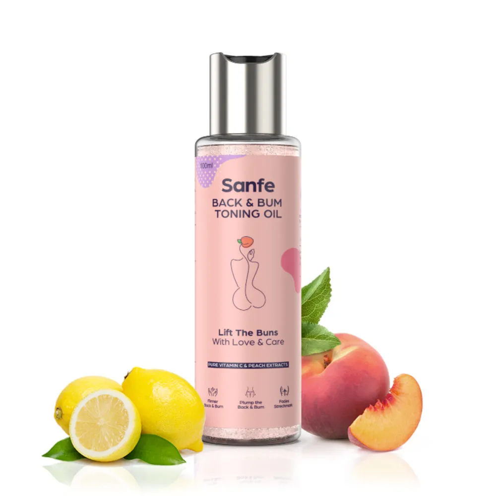 Sanfe Back & Bum Toning Oil with Peach & Jojoba Extracts