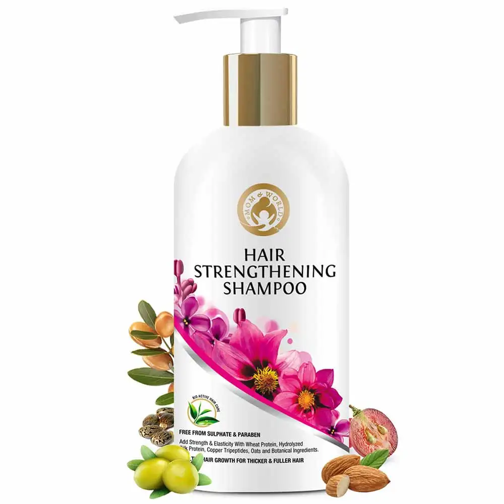 Mom & World Hair Strengthening Shampoo,  300 ml  Protein Shampoo for Thicker and Fuller Hair