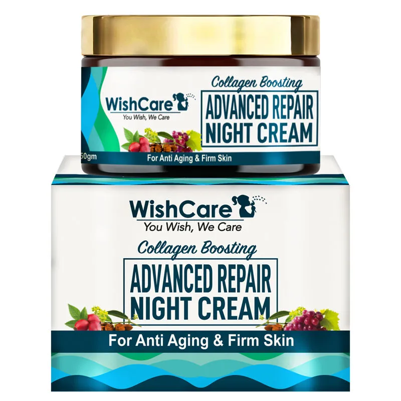 WishCare Advanced Repair Night Cream - Anti-Aging Cream -With Retinol, GrapeSeed, SeaAlgae & Rosehip