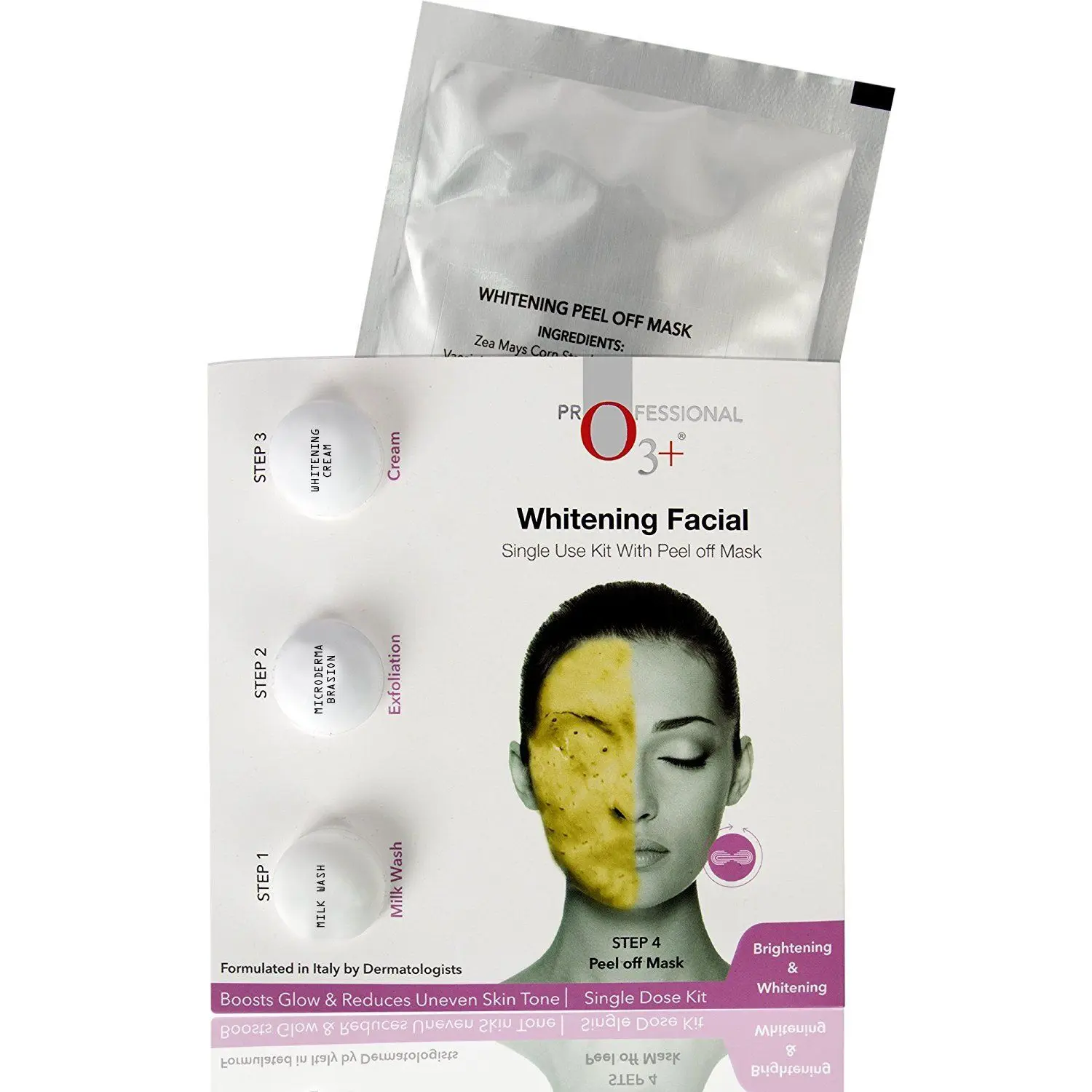 O3+ Whitening Facial Kit With Brightening & Whitening Peel Off Mask (45 g)