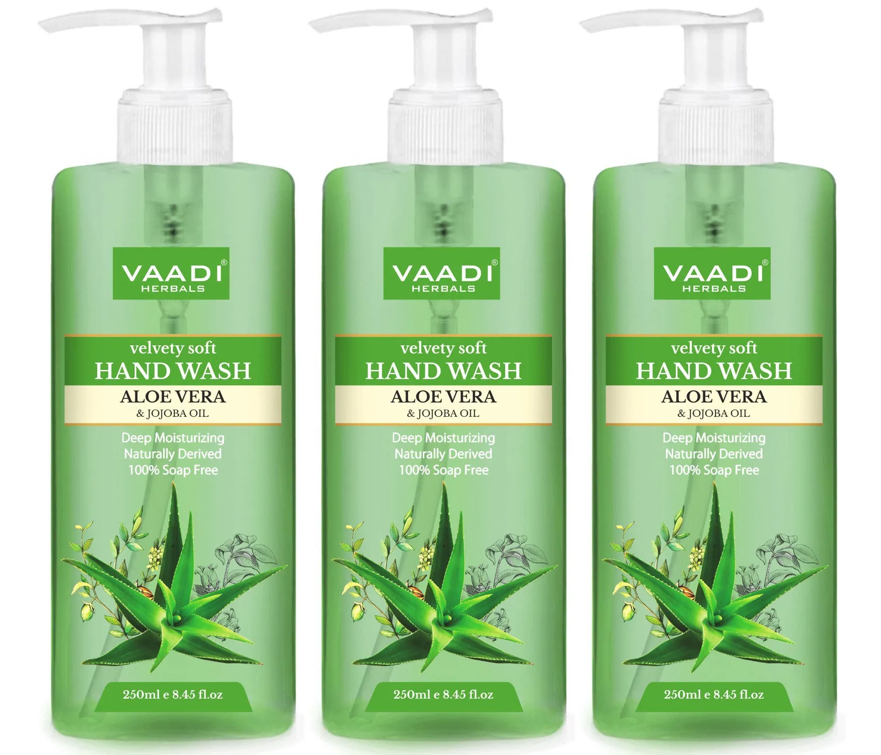 Vaadi Herbals Velvety Soft Aloe Vera & Jojoba Oil Hand Wash - Pack of 3