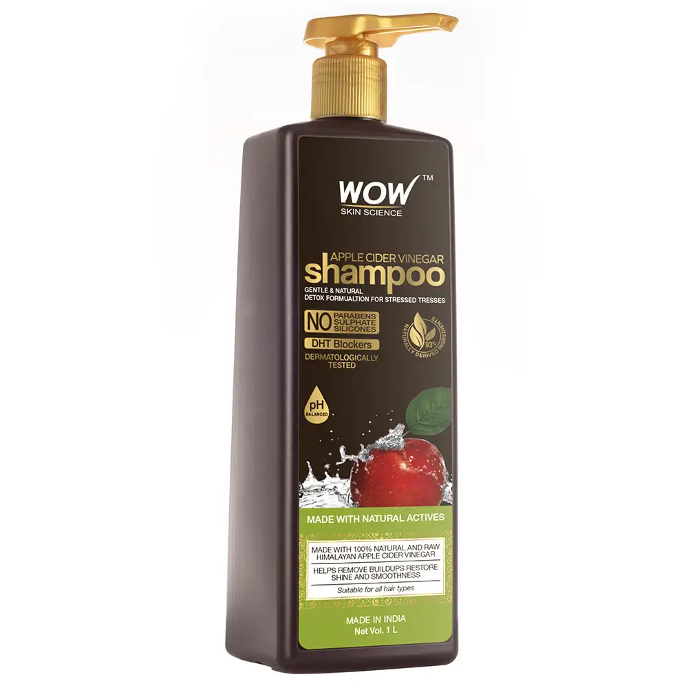 WOW Skin Science Apple Cider Vinegar Shampoo,  1 L  for All Hair Types