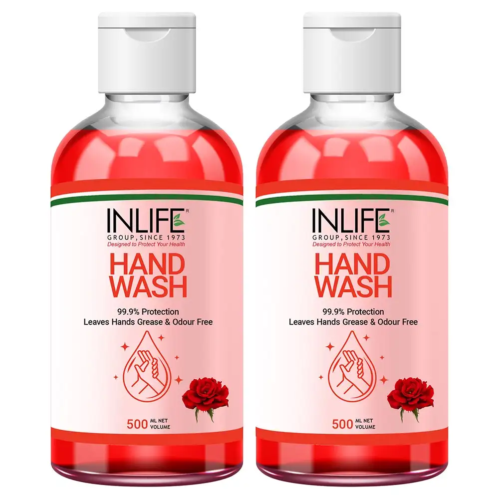 INLIFE Hand Wash,  Rose  500 ml  99.9% Germs Protection (Pack of 2)